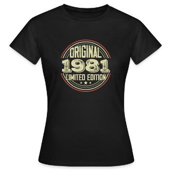 1981 Birthday Parties, ein legendärer Jahrgang - Frauen T-Shirt - Schwarz - Vorne - AI Model Female 172 dark (172cm)