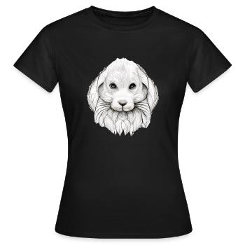 Rabbit in Comic Style - Women's T-Shirt - black - Front - AI Model Female 172 dark (172cm)