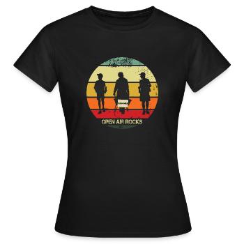 Open Air Rocks - Musik - Festival - Frauen T-Shirt - Schwarz - Vorne - AI Model Female 172 dark (172cm)