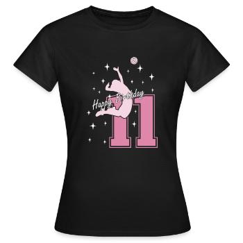 11. Geburtstag Volleyball Volleyballspielerin - Frauen T-Shirt - Schwarz - Vorne - AI Model Female 172 dark (172cm)