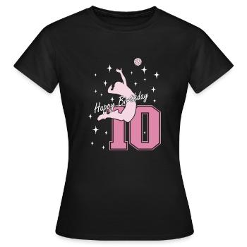 10. Geburtstag Volleyball Volleyballspielerin - Frauen T-Shirt - Schwarz - Vorne - AI Model Female 172 dark (172cm)