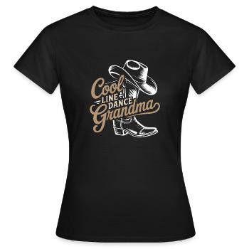 Coole Line Dance Oma. Oma hat Freude am Tanzen - Frauen T-Shirt - Schwarz - Vorne - AI Model Female 172 dark (172cm)