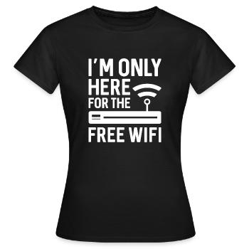 Je ne suis ici que pour le wifi gratuit - T-shirt Femme - noir - Devant - AI Model Female 172 dark (172cm)