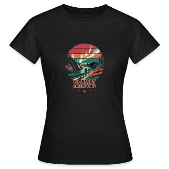 Norway Fjords Tour - Frauen T-Shirt - Schwarz - Vorne - AI Model Female 172 dark (172cm)