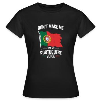 Portuguese Voice - Women's T-Shirt - black - Front - AI Model Female 172 dark (172cm)
