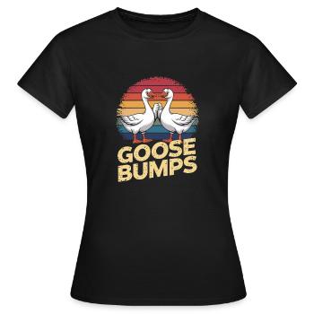 Drôle de chair de poule oies - T-shirt Femme - noir - Devant - AI Model Female 172 dark (172cm)