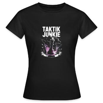 Taktik Junkie Schach Design - Frauen T-Shirt - Schwarz - Vorne - AI Model Female 172 dark (172cm)