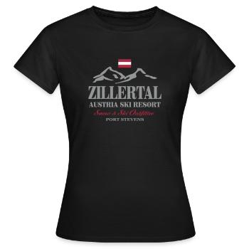 Zillertal - Austria Flag - Frauen T-Shirt - Schwarz - Vorne - AI Model Female 172 dark (172cm)