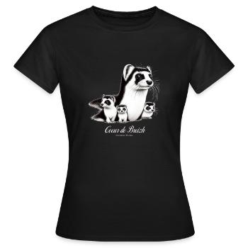 Hermine Guemene Penfao Herz von Breizh - Frauen T-Shirt - Schwarz - Vorne - AI Model Female 172 dark (172cm)