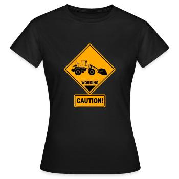 chargeuse sur pneus - T-shirt Femme - noir - Devant - AI Model Female 172 dark (172cm)