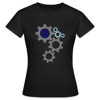 Zahnräder - Frauen T-Shirt - Schwarz - Vorne - AI Model Female 172 dark (172cm)