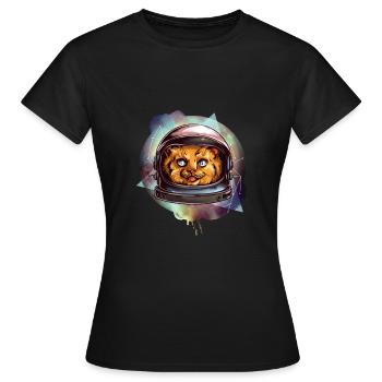 Space cat - Women's T-Shirt - black - Front - AI Model Female 172 dark (172cm)