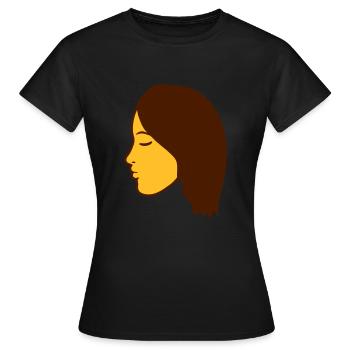 visage tête femme femme fille fille jolie s - T-shirt Femme - noir - Devant - AI Model Female 172 dark (172cm)