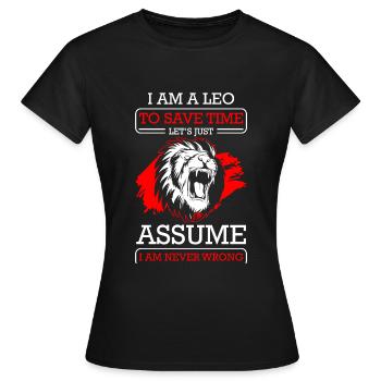 Superstition du Lion Juillet - T-shirt Femme - noir - Devant - AI Model Female 172 dark (172cm)