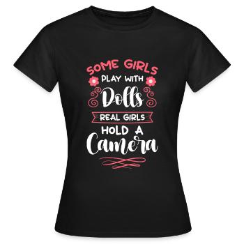 Kamera Foto Spiegelreflex Beruf - Frauen T-Shirt - Schwarz - Vorne - AI Model Female 172 dark (172cm)