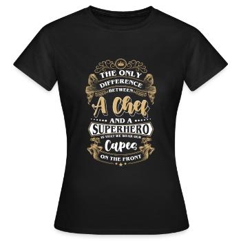 Küchenchef Küche Kochmütze Kochkunst - Frauen T-Shirt - Schwarz - Vorne - AI Model Female 172 dark (172cm)