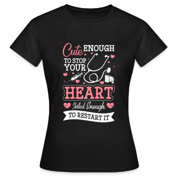 Plaie d’urgence du médecin - T-shirt Femme - noir - Devant - AI Model Female 172 dark (172cm)