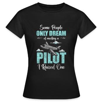 Flugzeug Flieger Flugplatz - Frauen T-Shirt - Schwarz - Vorne - AI Model Female 172 dark (172cm)
