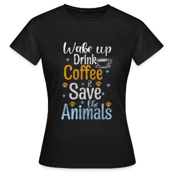 Animal rights activist, activist, rescuer, meatless - Women's T-Shirt - black - Front - AI Model Female 172 dark (172cm)