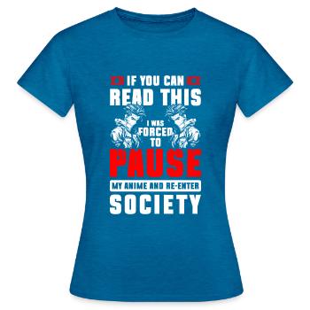 Cosplay Japanse Kunst Aziatisch - Vrouwen T-shirt - antieke blauwe saffier gemêleerd - Voor - AI Model Female 172 dark (172cm)