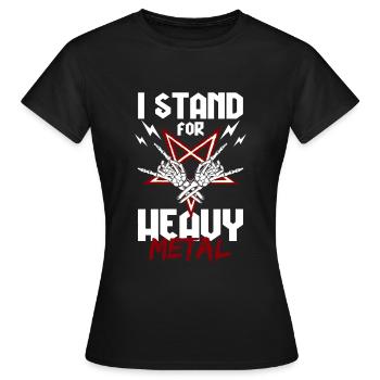 Metal Black Metal Rockgitarre E-Gitarre - Frauen T-Shirt - Schwarz - Vorne - AI Model Female 172 dark (172cm)