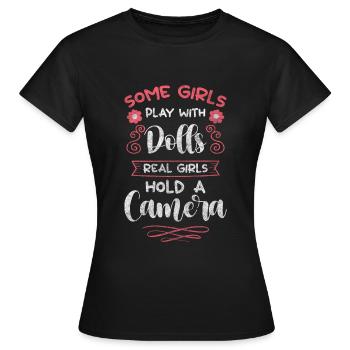 Appareil photo Appareil photo reflex Appareil photo Séance photo - T-shirt Femme - noir - Devant - AI Model Female 172 dark (172cm)