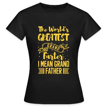 Grands-parents Grand-père Bébé - T-shirt Femme - noir - Devant - AI Model Female 172 dark (172cm)