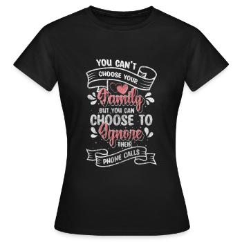Regroupement familial, sécurité, enfants - T-shirt Femme - noir - Devant - AI Model Female 172 dark (172cm)