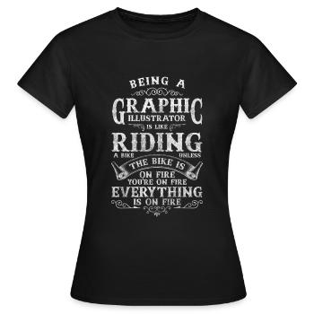 Designer Maler Entwurf - Frauen T-Shirt - Schwarz - Vorne - AI Model Female 172 dark (172cm)