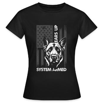 Hund Schutz Hunderasse Diensthund - Frauen T-Shirt - Schwarz - Vorne - AI Model Female 172 dark (172cm)