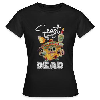 Holiday Feast of the Dead Bones Commemoration - Women's T-Shirt - black - Front - AI Model Female 172 dark (172cm)