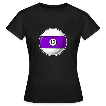 Boule de billard 12 Billard violet douze - T-shirt Femme - noir - Devant - AI Model Female 172 dark (172cm)