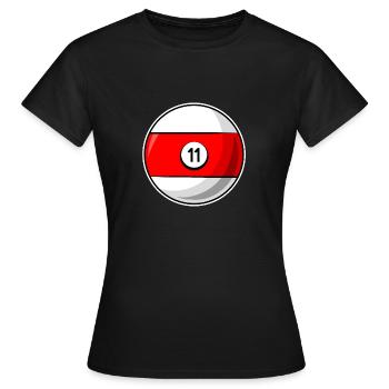 Boule de billard 11 billard rouge onze - T-shirt Femme - noir - Devant - AI Model Female 172 dark (172cm)