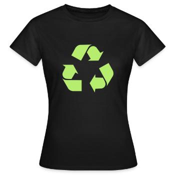 Recycle - Frauen T-Shirt - Schwarz - Vorne - AI Model Female 172 dark (172cm)