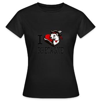 Ich liebe Bretagne Hermine Gentilhomme - Frauen T-Shirt - Schwarz - Vorne - AI Model Female 172 dark (172cm)