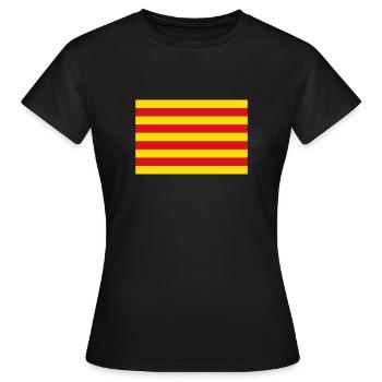 Katalonien Flagge Fahne katalanisch Barcelona - Frauen T-Shirt - Schwarz - Vorne - AI Model Female 172 dark (172cm)