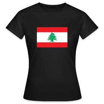 Libanon libanesisch Flagge Fahne - Frauen T-Shirt - Schwarz - Vorne - AI Model Female 172 dark (172cm)