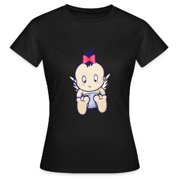 Bébé fille fille avec un arc - T-shirt Femme - noir - Devant - AI Model Female 172 dark (172cm)
