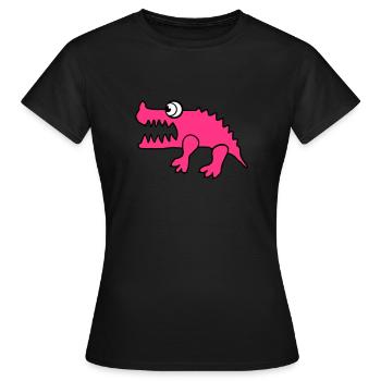 Crocodile (changement de couleur individuelle) - T-shirt Femme - noir - Devant - AI Model Female 172 dark (172cm)