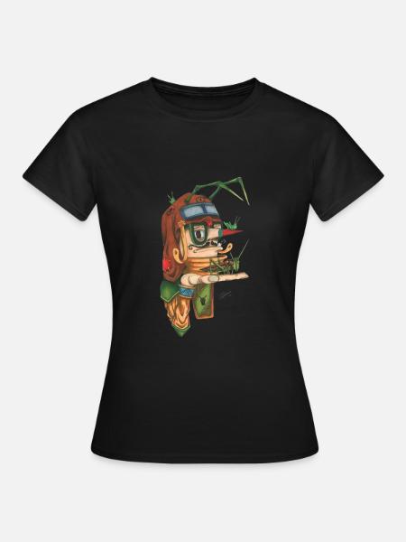 Grashüpfer mit Brille - Frauen T-Shirt - Schwarz