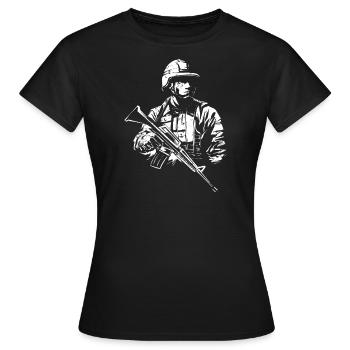 Soldat - T-shirt Femme - noir - Devant - AI Model Female 172 dark (172cm)
