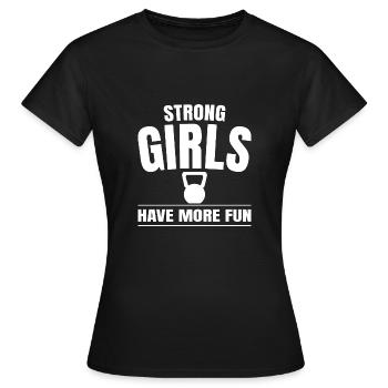 Strong GIRLS - Bodybuilding Frau Kraftsport Damen - Frauen T-Shirt - Schwarz - Vorne - AI Model Female 172 dark (172cm)