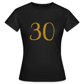30 - Women's T-Shirt - black - Front - AI Model Female 172 dark (172cm)