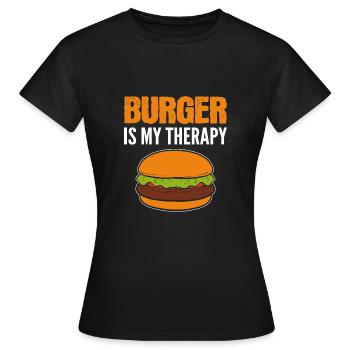 Meine Therapie Feinschmecker Geschenk - Frauen T-Shirt - Schwarz - Vorne - AI Model Female 172 dark (172cm)