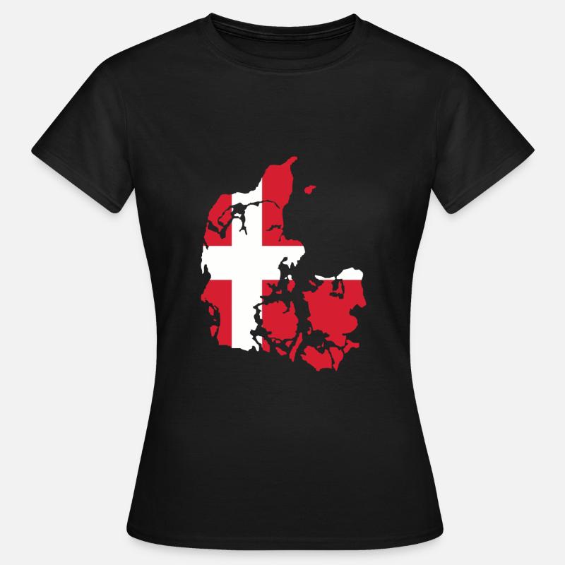 Danemark drapeau drapeau - T-shirt Femme - noir