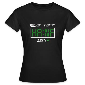 Hanf Zeit - Frauen T-Shirt - Schwarz - Vorne - AI Model Female 172 dark (172cm)