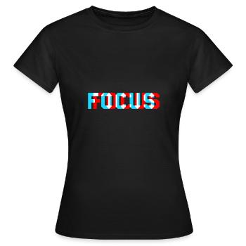 Focusing the optical illusion trippy motivat - Women's T-Shirt - black - Front - AI Model Female 172 dark (172cm)