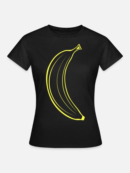 Banane, das schlichte Bananen Design - Frauen T-Shirt - Schwarz