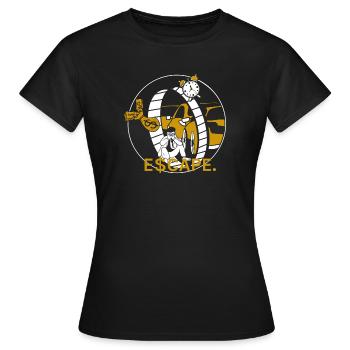 Matrix - E$CAPE the System - Dropout aus dem Staat - T-shirt Femme - noir - Devant - AI Model Female 172 dark (172cm)