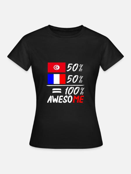 Moitié Français / Moitié Tunisien - T-shirt Femme - noir